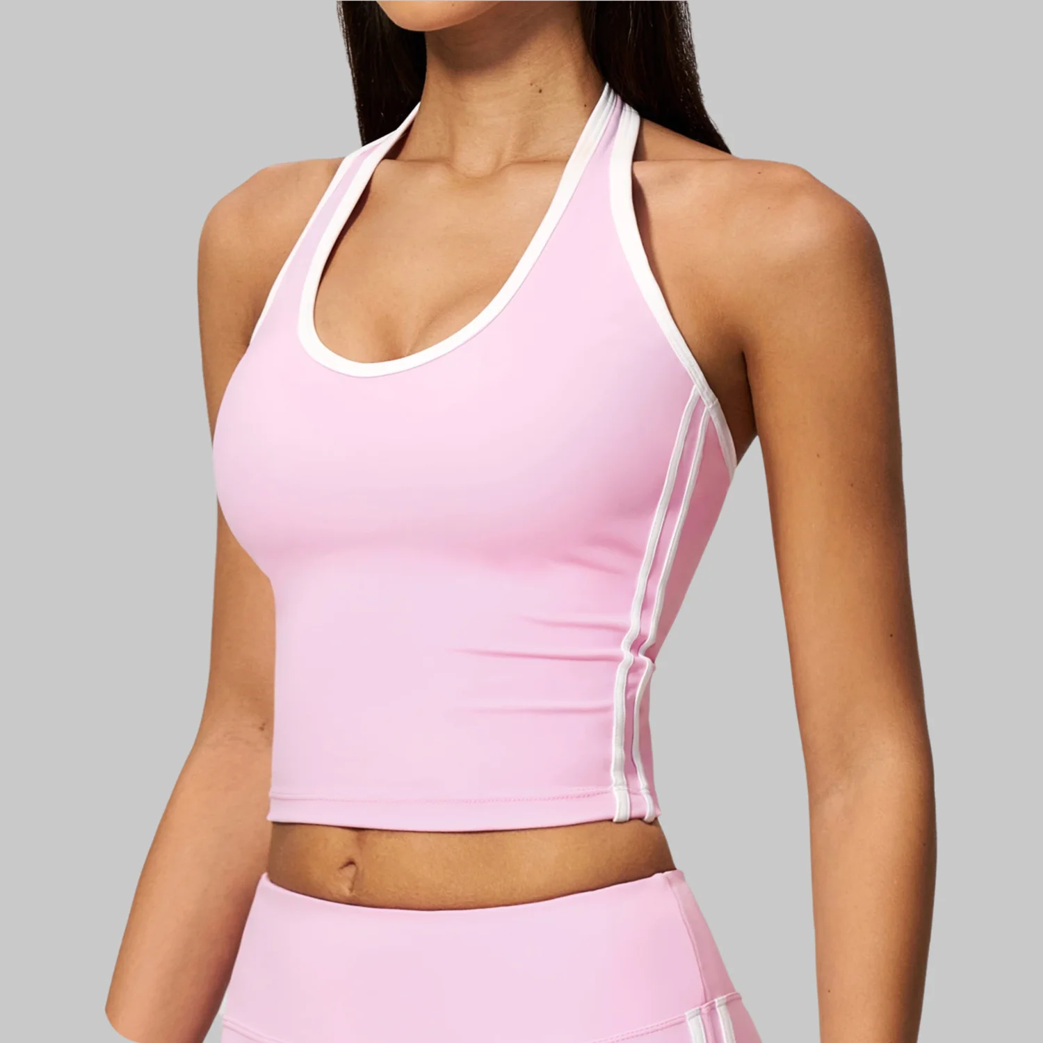 Yoga Blocks - Halter Sports Bra Women Color Block