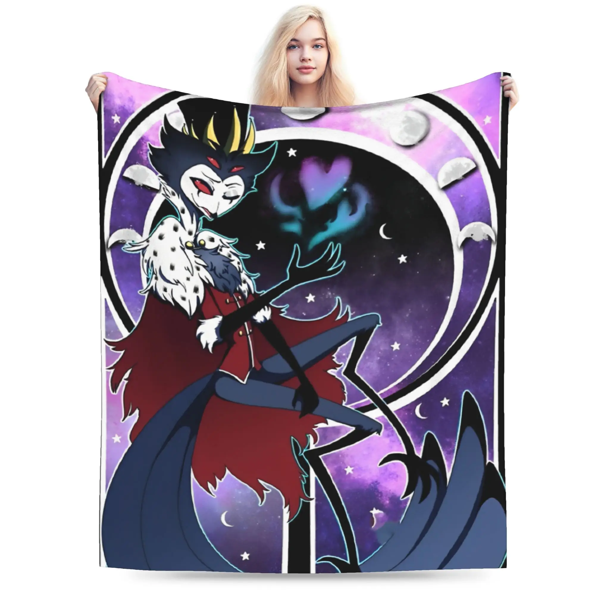 Cartoon Helluva-Boss Blanket Flannel All Season  Multifunction Super Soft Throw Blanket for Home Car Bedspread