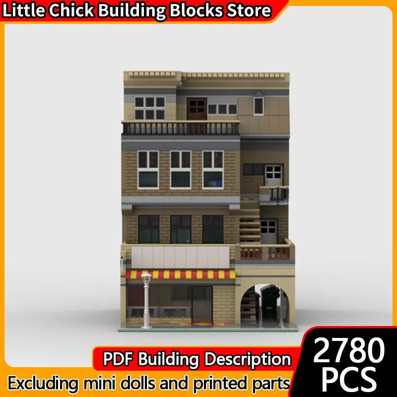 

City Street View Model MOC Building Bricks City Residential Building Modular Technology Gifts Holiday Assemble Children Toy Suit