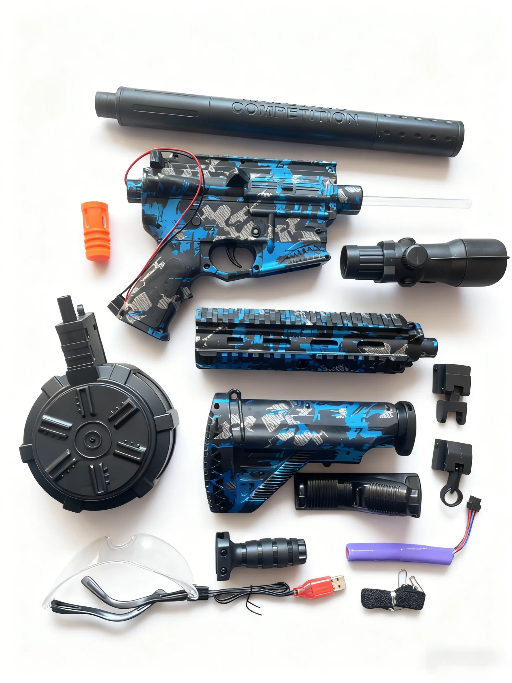 Blaster de brinquedo estilo nerf automático m416 para crianças de 5 a 12 anos, atirador de bola de gel elétrico para diversão ao ar livre e batalhas de equipe, presente perfeito