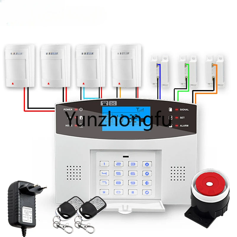 GSM Alarm System Keyboard Screen Intercom Wired & Wireless Home Burglar Security Alarm 433MHz Wireless