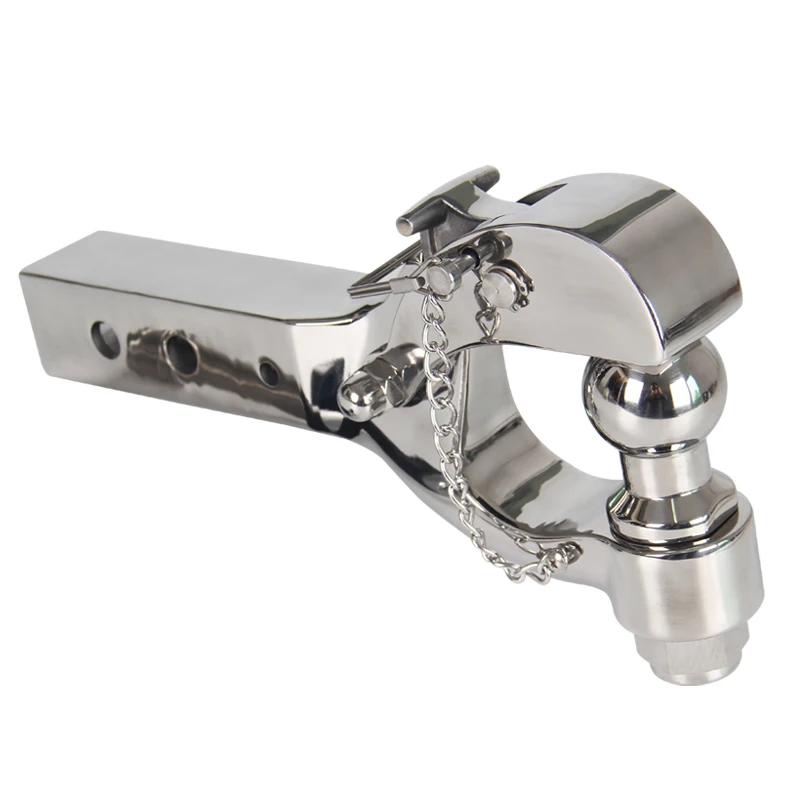 

Stainless steel cast battle axe trailer hook,5cm X 5cm Standard square mouth tube arm,Fixed installation of locking pin