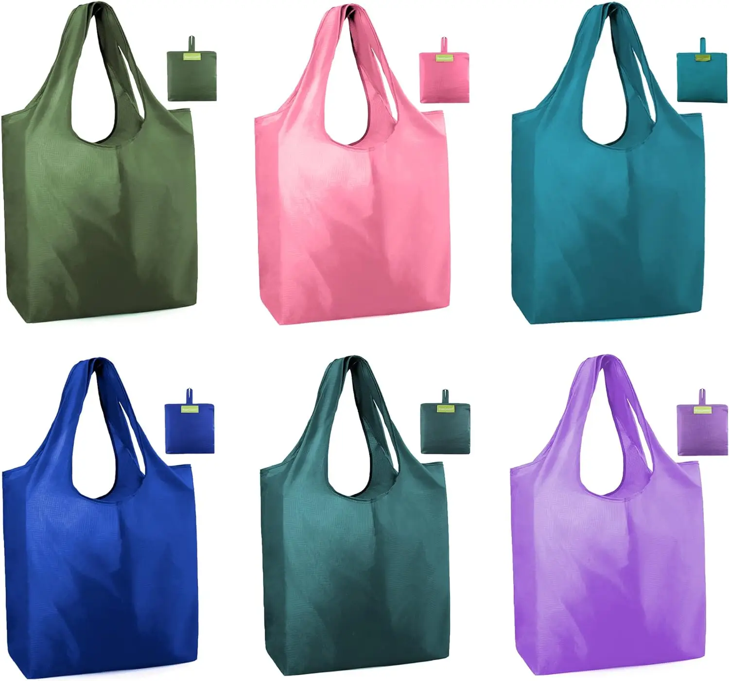 Shopping Bags Reusable Grocery Tote Bags 6 Pack XLarge 50LBS Ripstop Geometric Fashion Recycling Bags with Pouch Bulk Machine