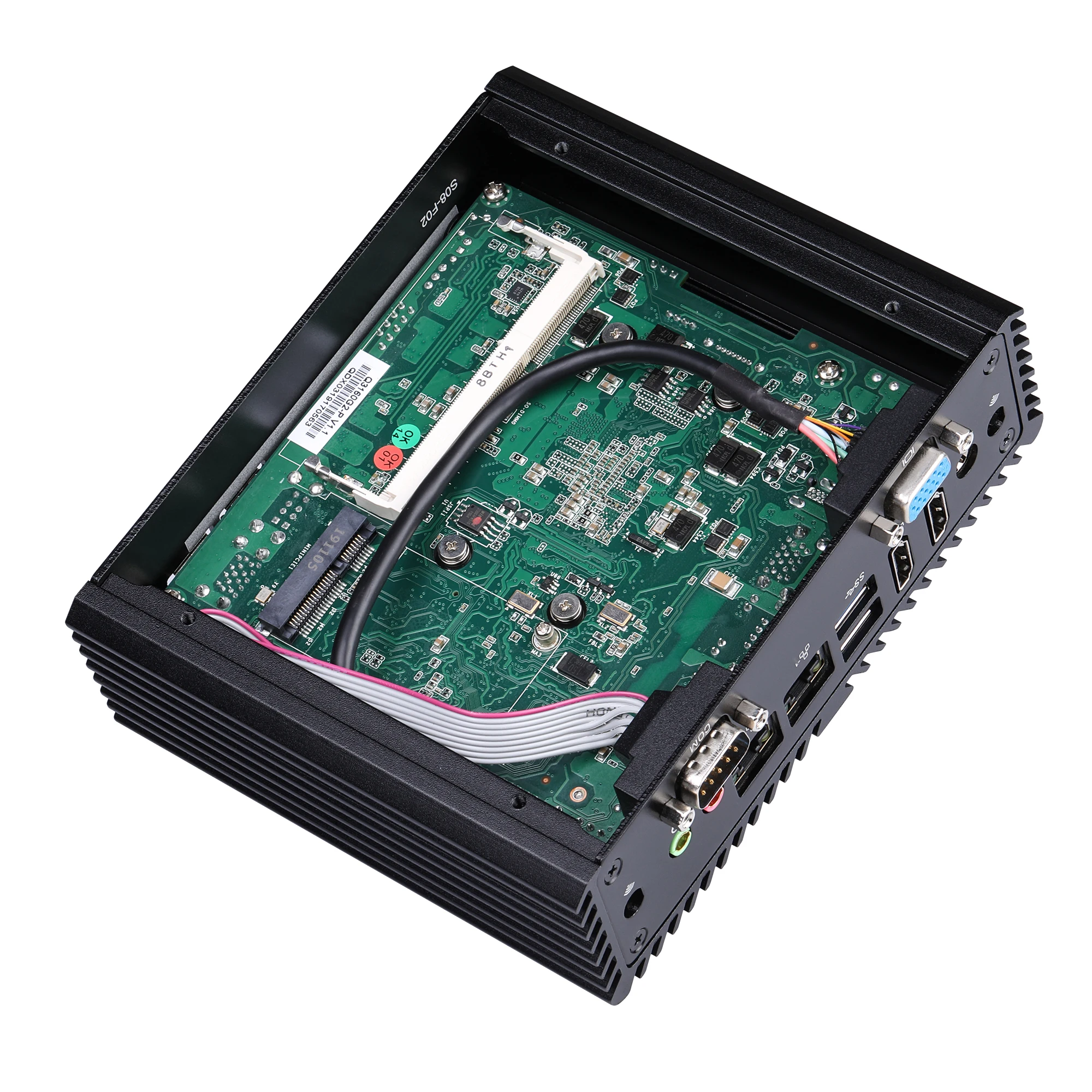 Qotom Q170P Quad Core Mini PC Pentium J3710 kleiner Computer 2HD Display VGA PC AES-NI Lüfterloser Industrie-Mini-Computer