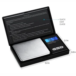 Mini Digital Pocket Scale Portable Jewelry Precise Weighing Jewelry Digital Scale Food Weighing Kitchen Accessories