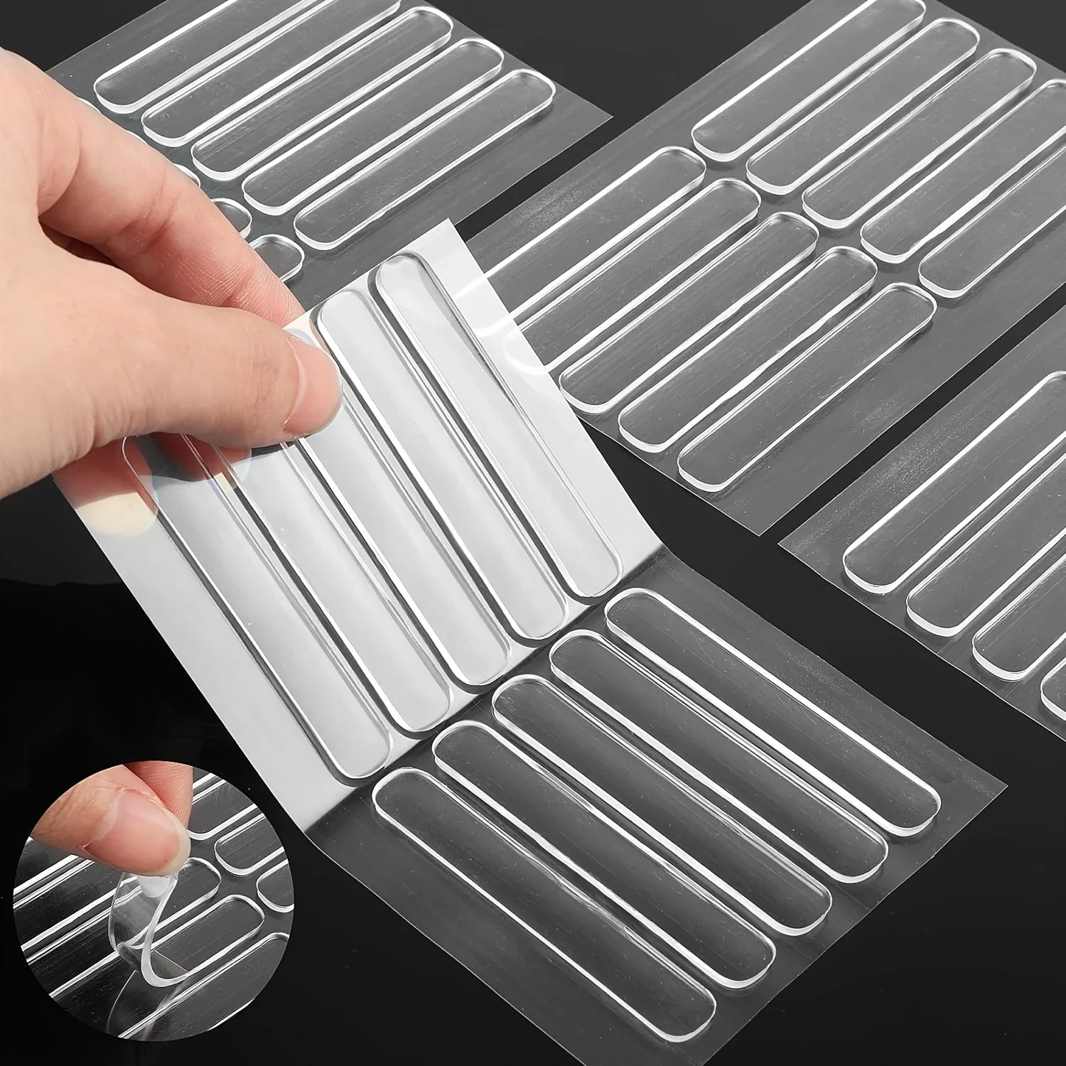 

10pcs Clear Silicone Door Anti-Collision Pads, 6.3cm x 0.99cm - Transparent, Flexible Sealing Strips for Quieter Door Operation