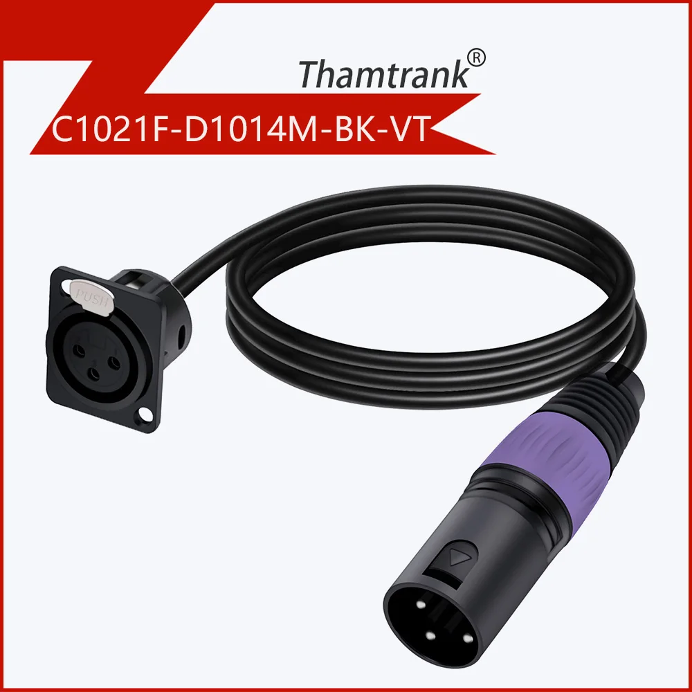 D Type 3Pins Mannelijke/Vrouwelijke XLR Panel Mount naar Mannelijke/Vrouwelijke Connector Pass Through Audio Verlengkabel voor Podiumverlichting Mixer