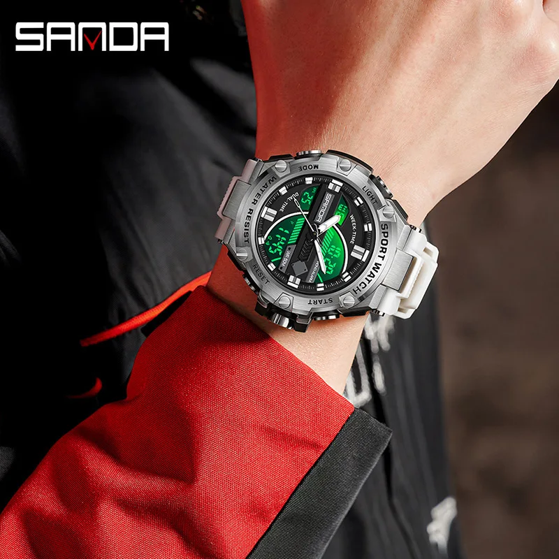 Free Shipping OUTLETSSanda Hot-Selling New Arrival Electronic Men's Watch Fashion Trendy Outdoor Sports Luminous Waterproof Shoc