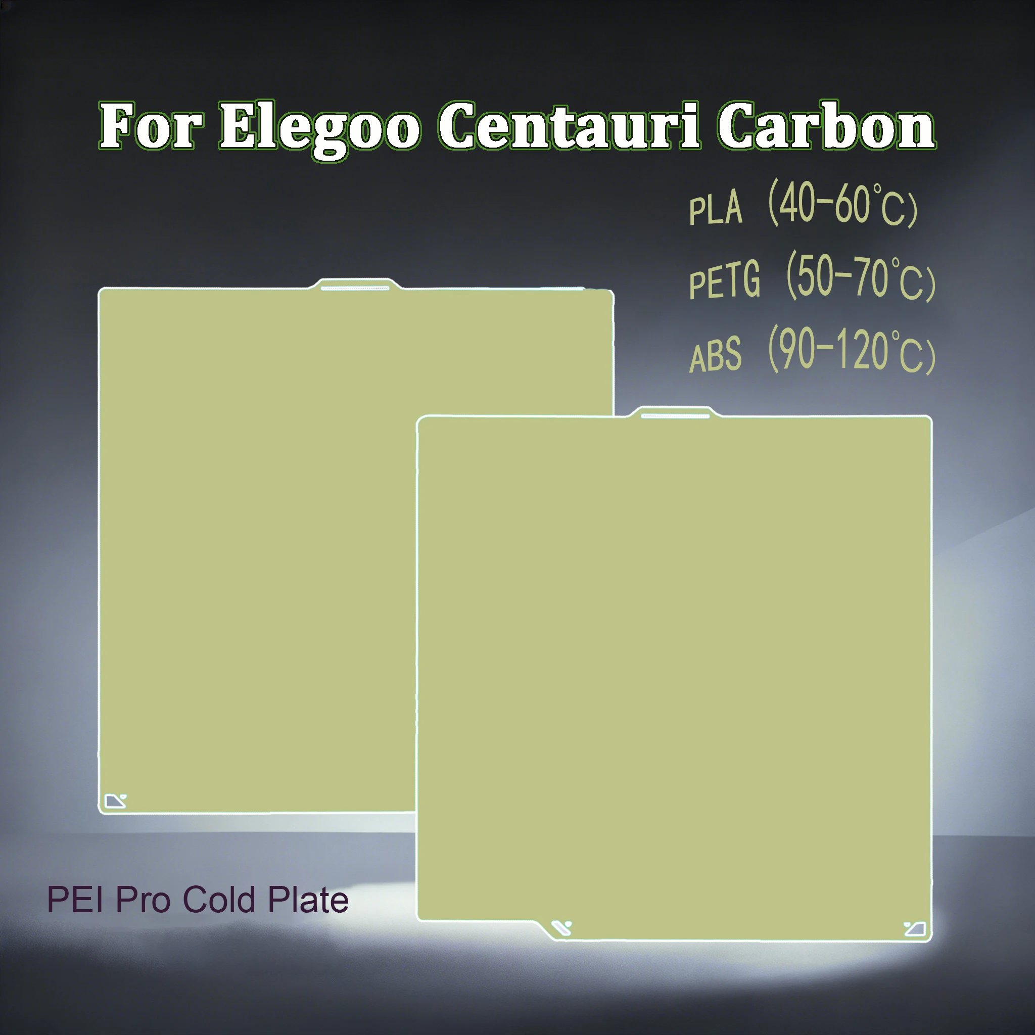 

PEI Pro Cold Plate For Elegoo Centauri Carbon Double Sided Printing 261mm*270mm Glacier Cold Build Plate 3D Printer Parts