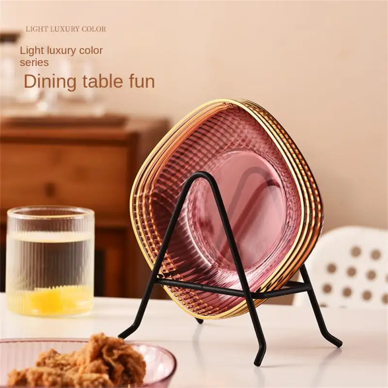 Snack Plate Transparent Home Multifunction Small Plates For Cake Reusable Smooth Snack Dish For Salads Fruit Chips Snacks Sushi