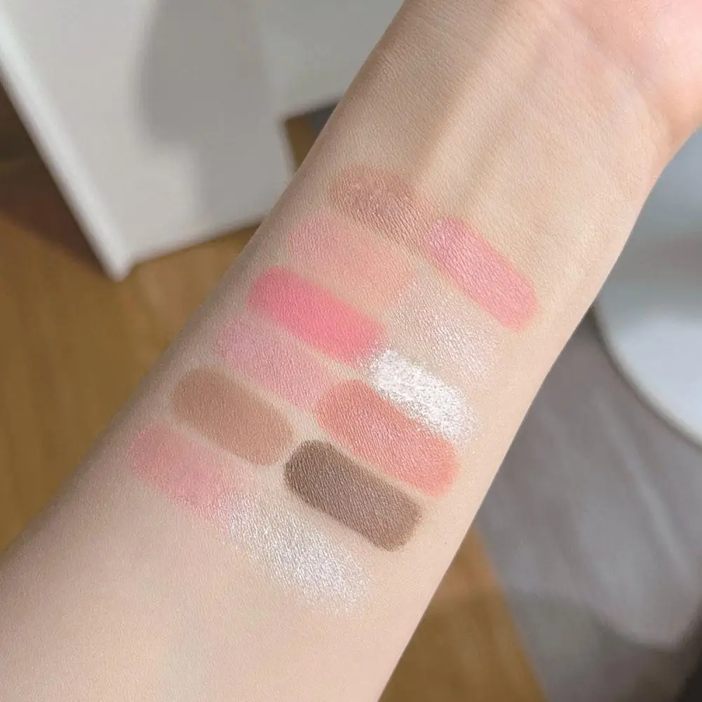 Placa de sombra de ojos portátil de 12 colores, sombra de ojos púrpura rosa tierra de baja saturación, brillo mate, maquillaje de ojos de larga duración