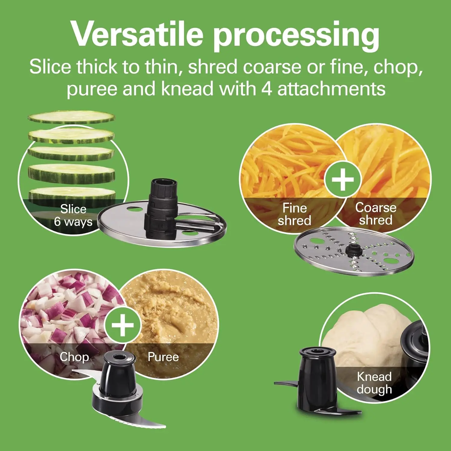 Beach Stack & Snap 8-Cup Food Processor & Vegetable Chopper with Adjustable Slicing Blade, Built-in Bowl Scraper & Stor