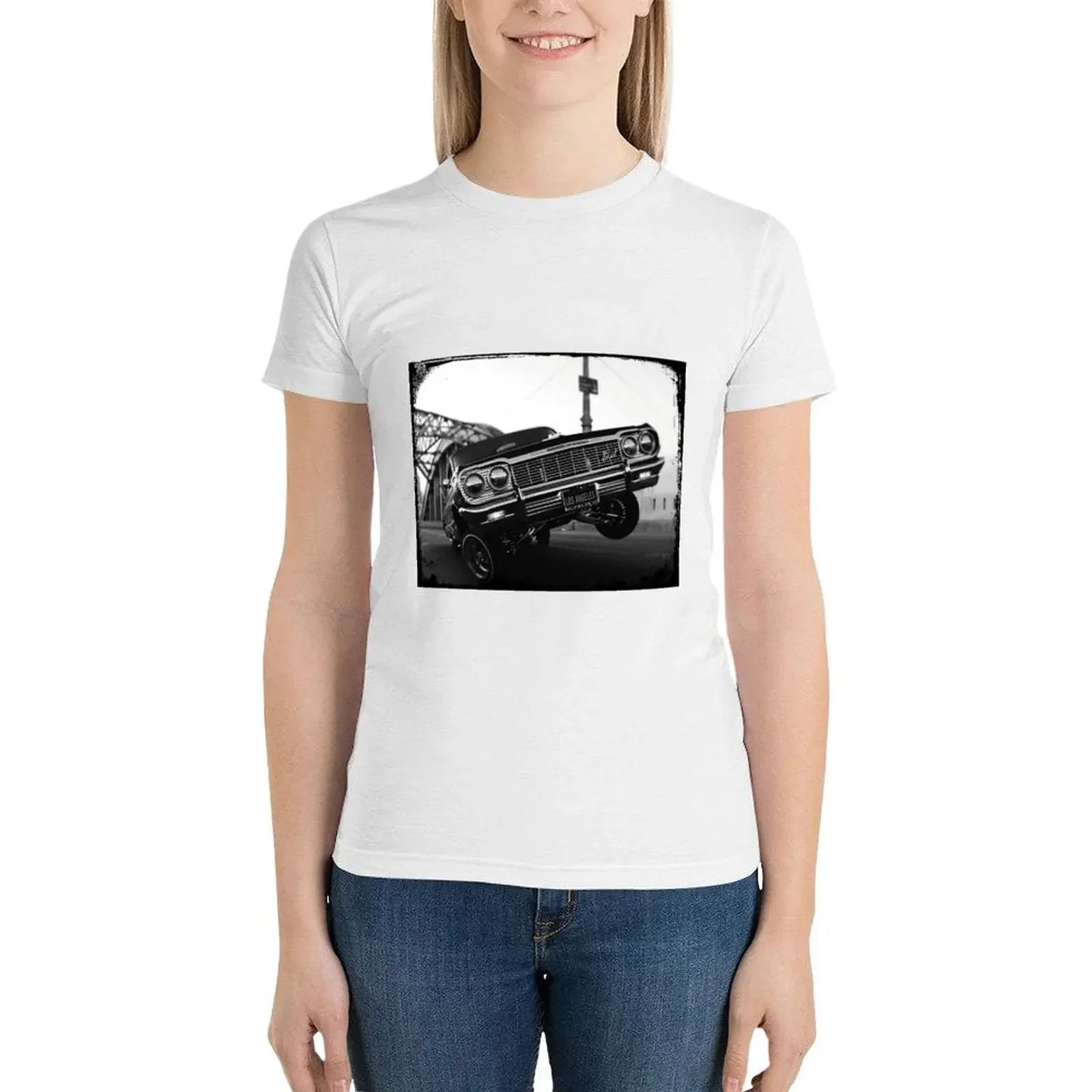 Alte Schule Los Angeles Lowrider T-Shirt niedliche Kleidung ästhetische Kleidung Tops Frauen