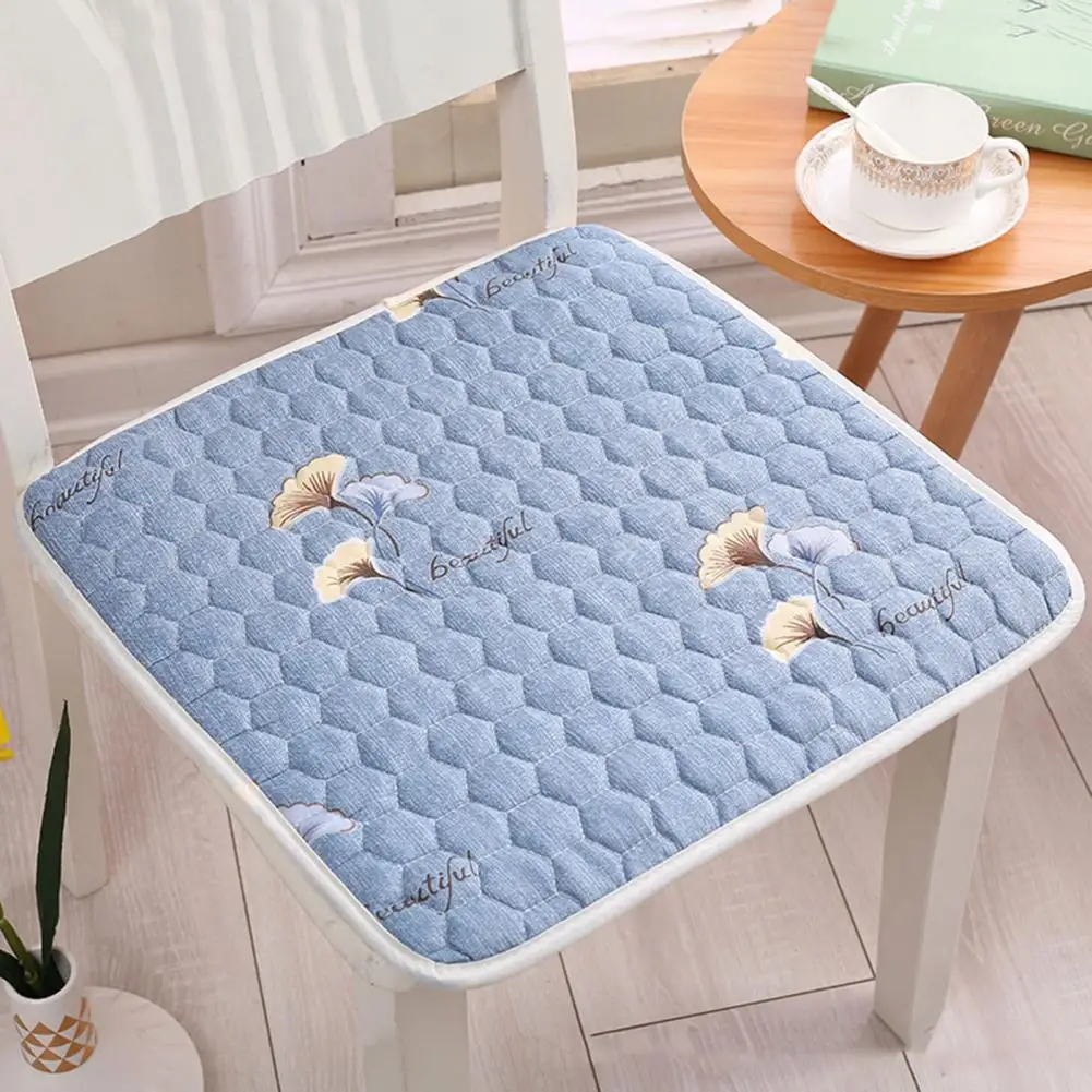 Chair Cushion With Straps Dustproof Decorative Polyester Seat Mat Household Restaurant Dining Stool Cushion Pad For Daily Use