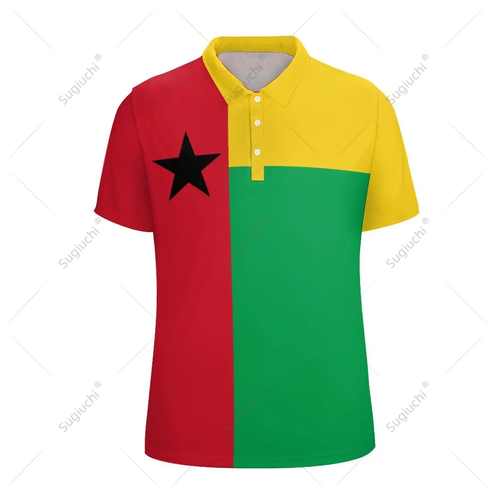 Unisex Polo Shirt Guinea-Bissau Flag 3D Print Man Polo Fashion Clothing Tracksuits Short Sleeves