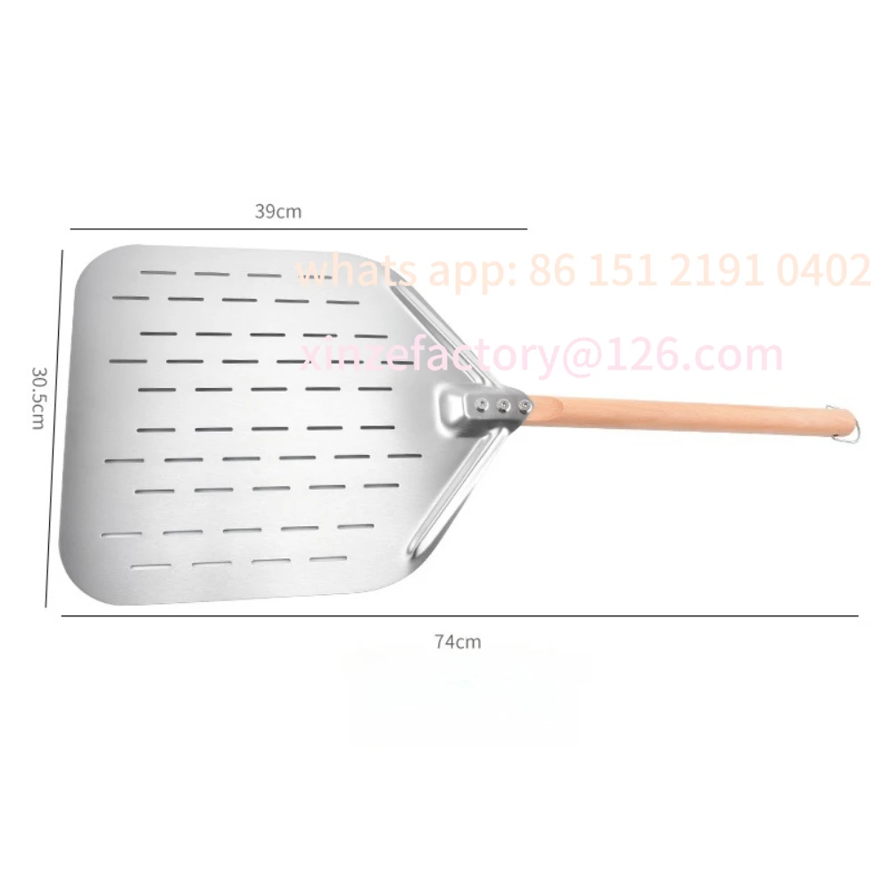 Customizable Stainless Steel Pizza Peel Perforated Non Slip Professional Oven Tool for Restaurant Home Accessories​