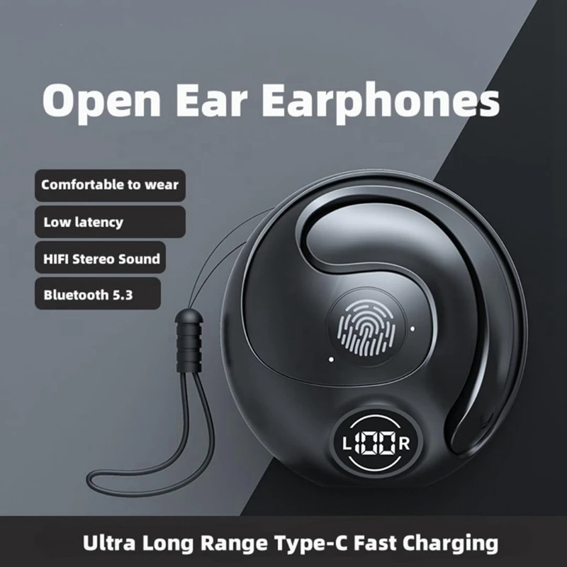 BNVN-Bluetooth otwarte słuchawki gamingowe IPX5 wodoodporne sportowe bezprzewodowe słuchawki Bluetooth z redukcją szumów dla Androida/IOS