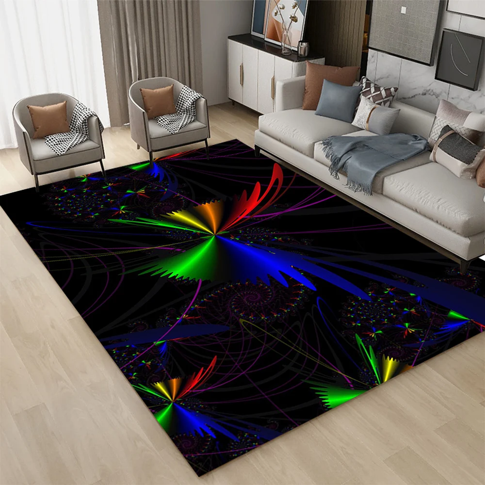 3D LED Lights Illusion Rug for Living Room Washable Floor Lounge Large Area Non Slip CarpetsTeen\'s Kids Boy Girl Room Decor Rug