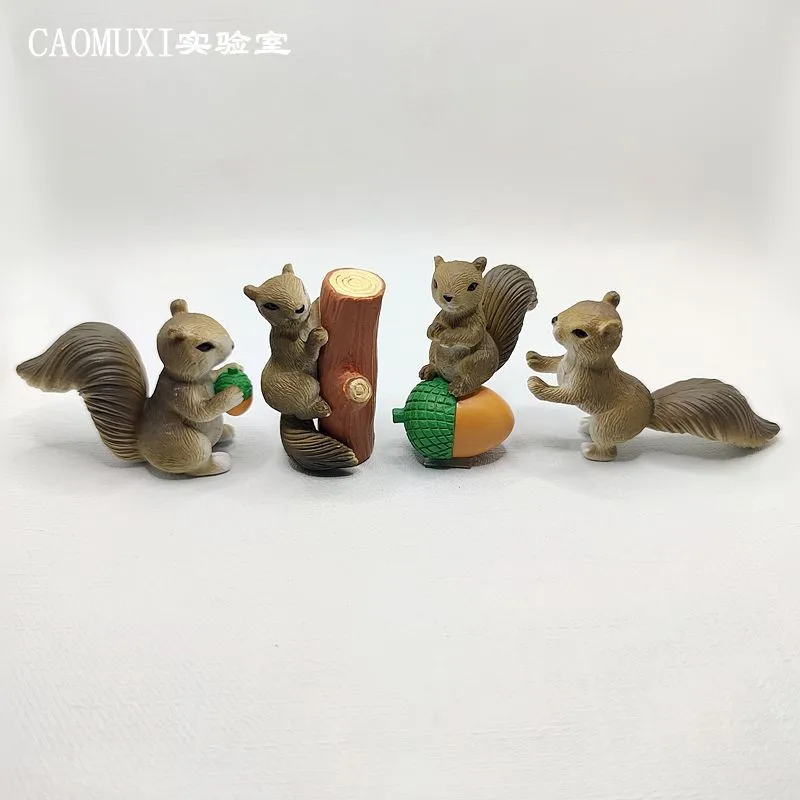 Miniature simulation animal doll cartoon squirrel doll hand-made toy micro landscape ornaments desktop jewelry