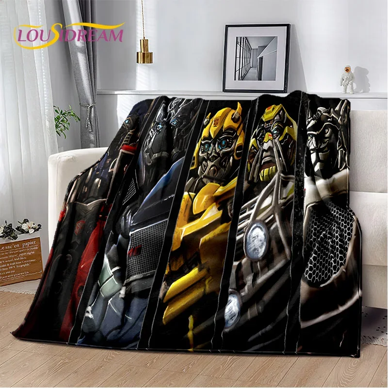 3D T-Transformers Cartoon Autobots Blanket,Soft Throw Blanket for Home Bedroom Bed Sofa Picnic Travel Office Rest Cover Blanket