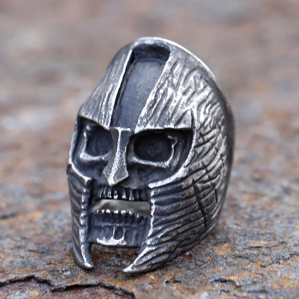 2024 Hip-Hop Men's Biker 316L stainless steel Rings Head Evil mask Skull Ring Gothic Punk Rock Biker Jewelry Accessories gift