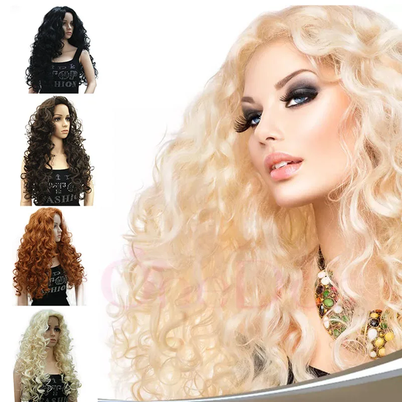 Long Curly Wig Women\'s Red/Black  Synthetic Wigs Hair StrongBeauty