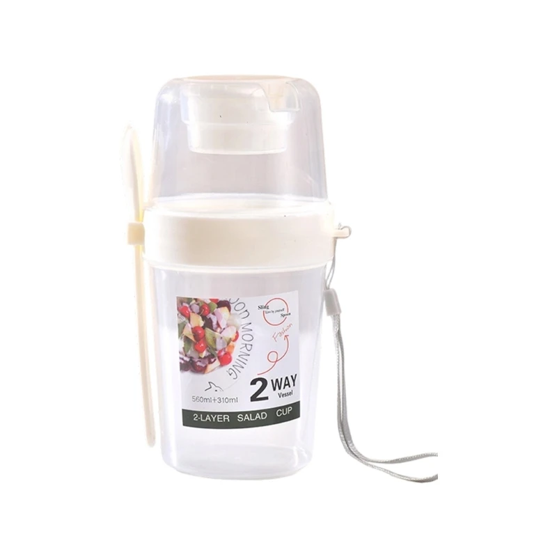 U2JC User Friendly Salad Cup With Double Layer Design Safe Storage