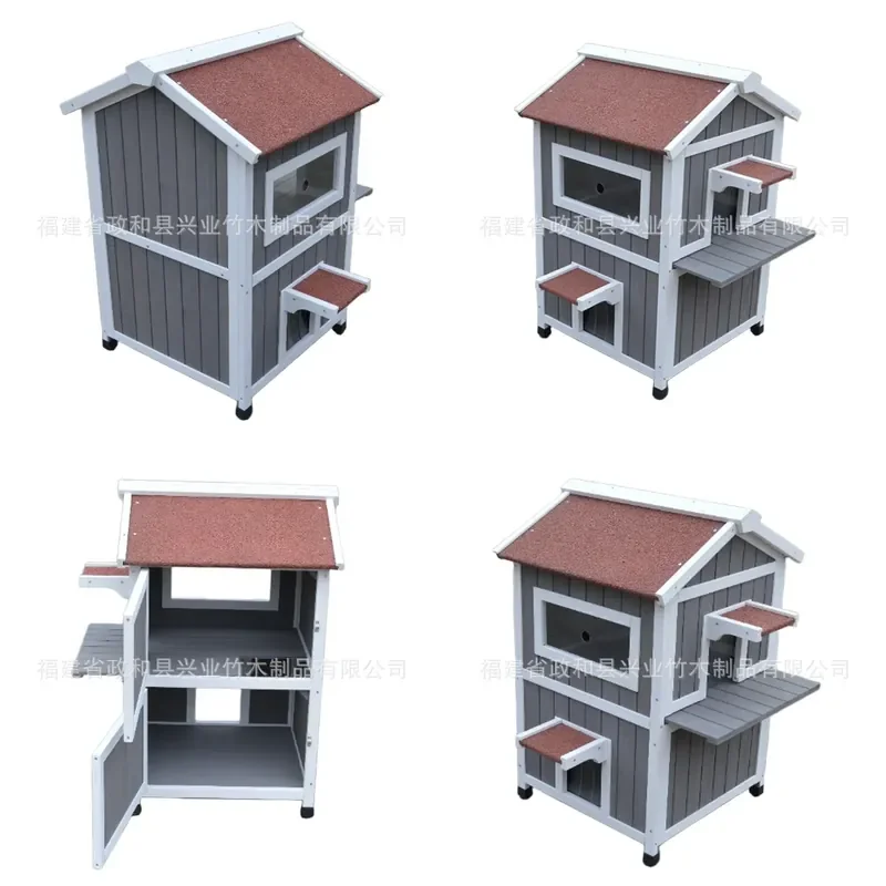 Solid Wood Cat Climbing Frame Multi Level Pet House Outdoor Cage Nest for Cats Durable Furniture