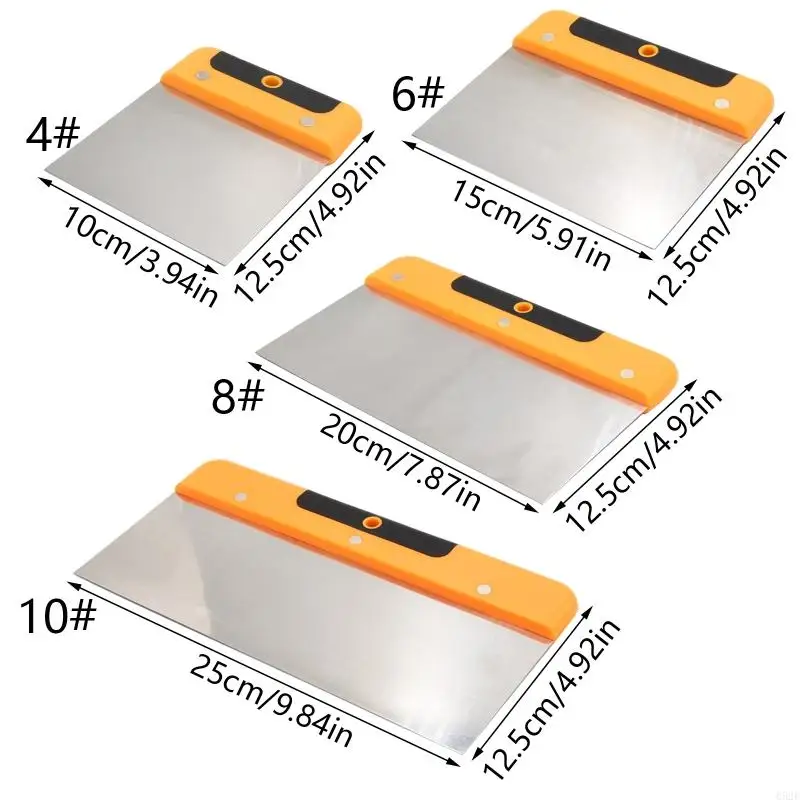 652F สแตนเลส Putty Knife/ไม้พาย 4/6/8/10 นิ้วสีพลาสเตอร์พลั่วบรรจุไม้พายวอลล์เปเปอร์ Putty Scraper Home Decor