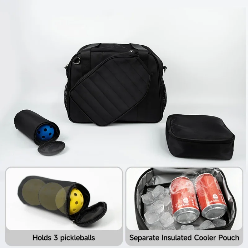 3-in-1 Pickleball Bag Large Capacity Outdoor Sport Tenis Paddle Racquet Bag Waterproof With Ball Bag/Ice Bag Hand-Held Crossbody