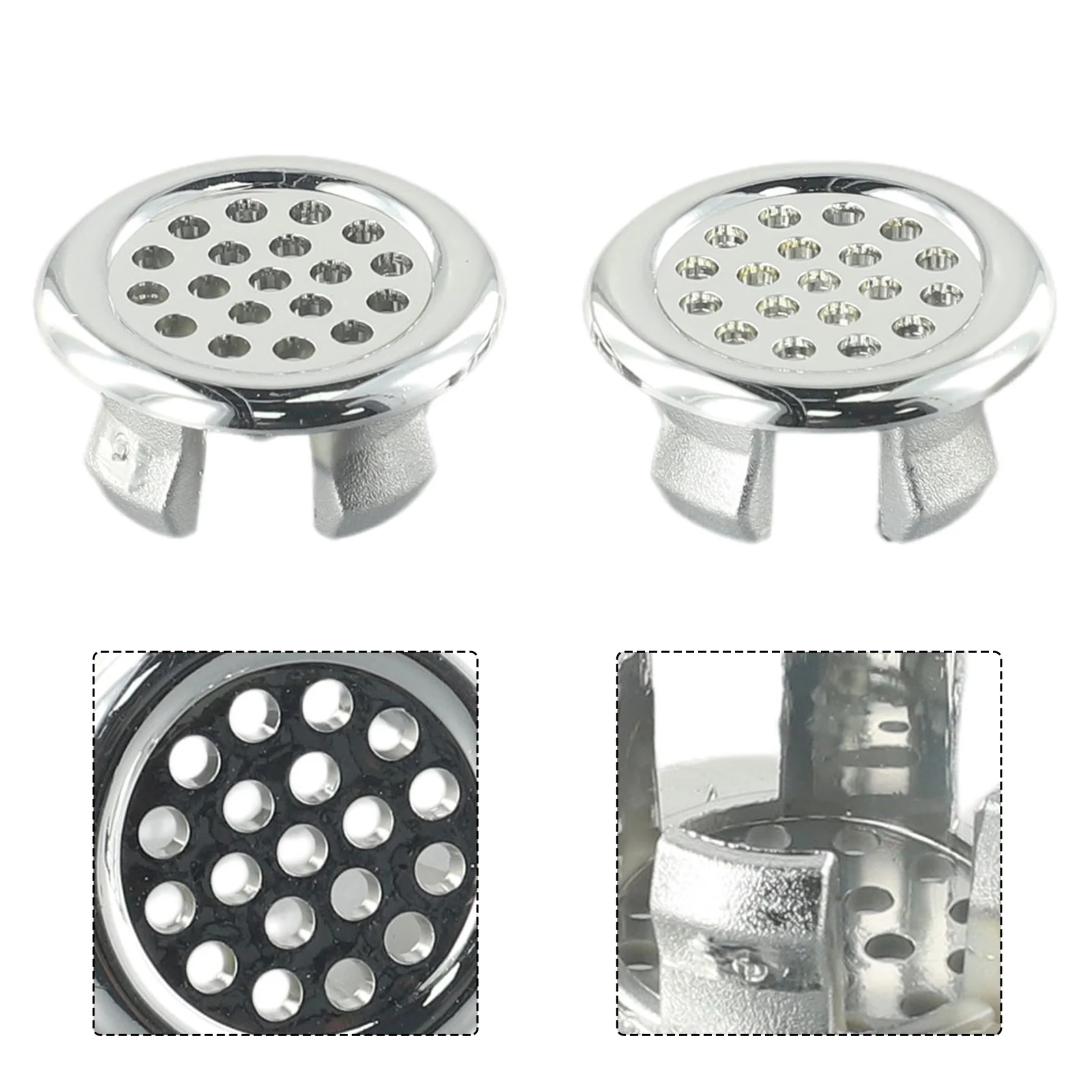2pcs Basin Sink Overflow Ring Bathroom Overflow Covers For Basin Washsink Chromed Replacement Hole Round Insert Hole Cover Cap