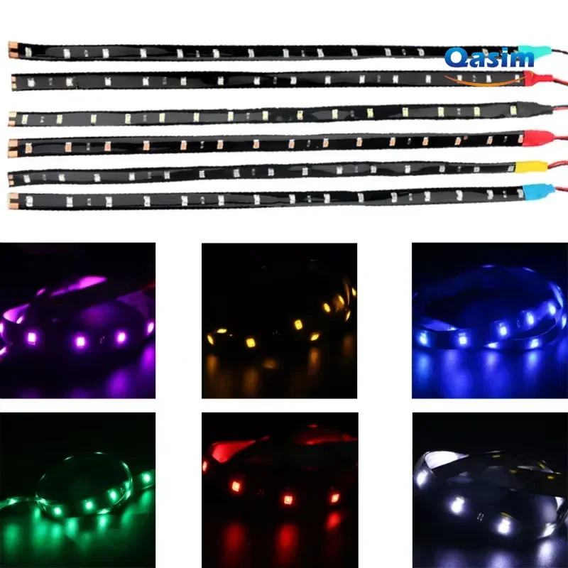 

1/4/10PCS Car Ambient Decorative LED Strip Lights Day Running DRL Styling Flexible Atmosphere Lights 12V 15SMD 30CM Accessories