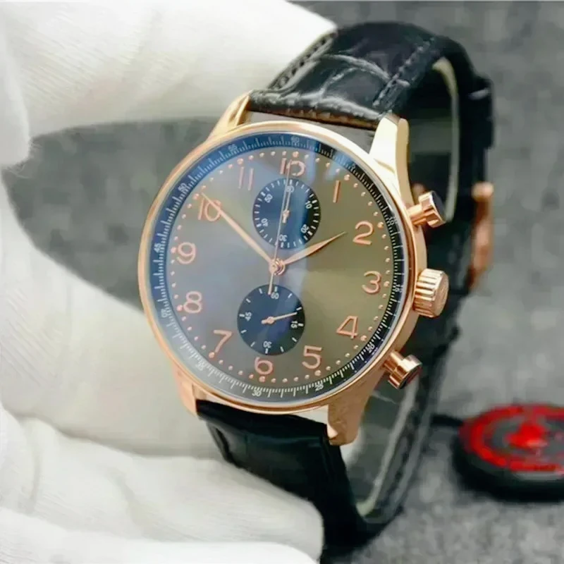 2026 Mens Automatic Mechanical Watch 41mm Black White Leather Portugueses Series