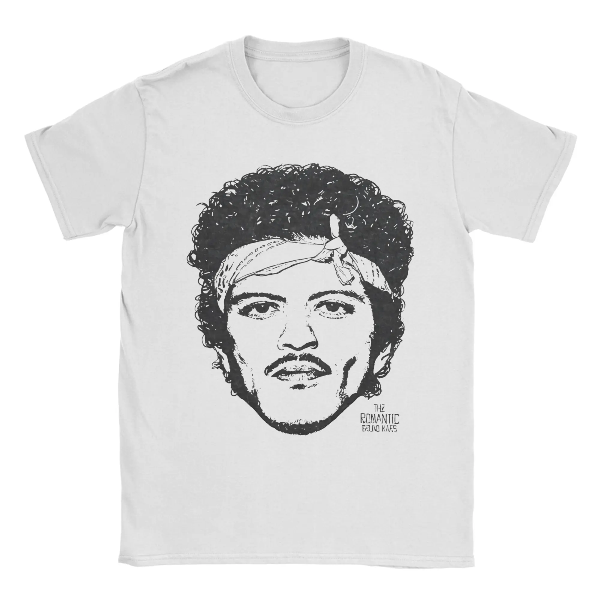 

Bruno Mars The Romantic Tour 2026 Retro Men T Shirts Humorous Tee Shirt Short Sleeve Crewneck T-Shirt Pure Cotton Summer Clothes