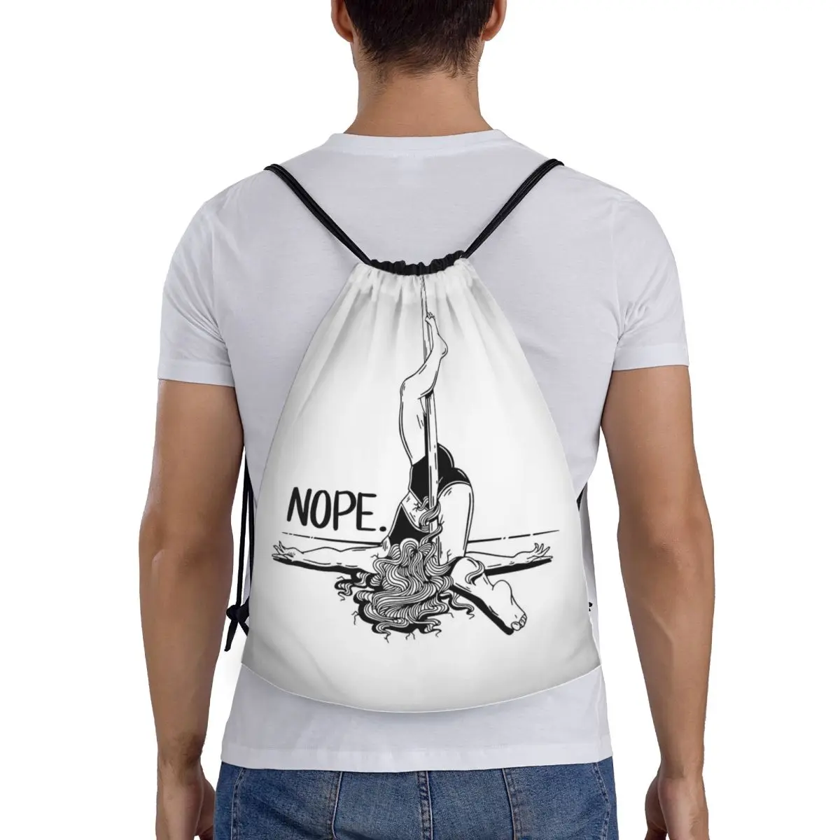

Pole Dance NOPE - Black Backpacks Fashion Portable Drawstring Bags Sports Bag Book Bags For Travel School