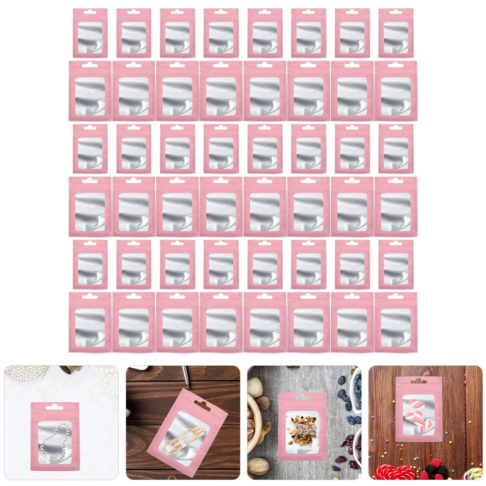 100 Pcs Package Bags Earrings Small Jewelry Packaging Pouch Reusable Frosted