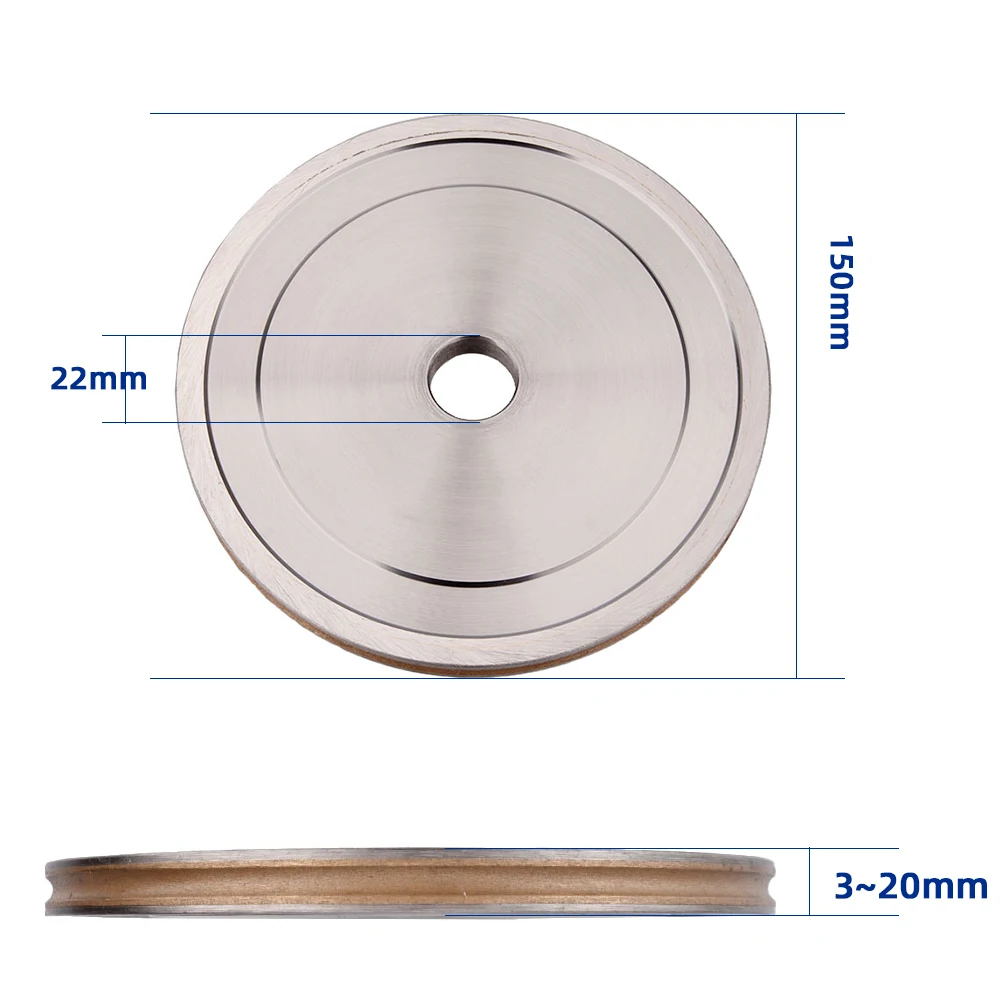 D150x22xPE3/4/5/6/8/10/12/15mm Peripheral Daimond wheel Pencil edging,For Shape Glass Edging Machine.