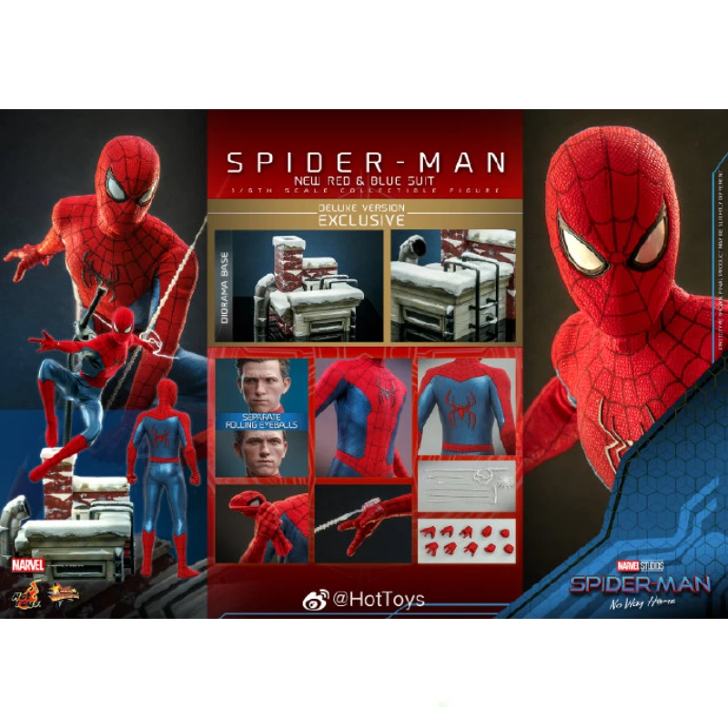 

Женская Игрушка HotToys MMS679 MMS680 Человек-паук: нет дороги домой Новый красный и синий костюм 1/6 аниме экшн-Фигурки Коллекционная модель хобби