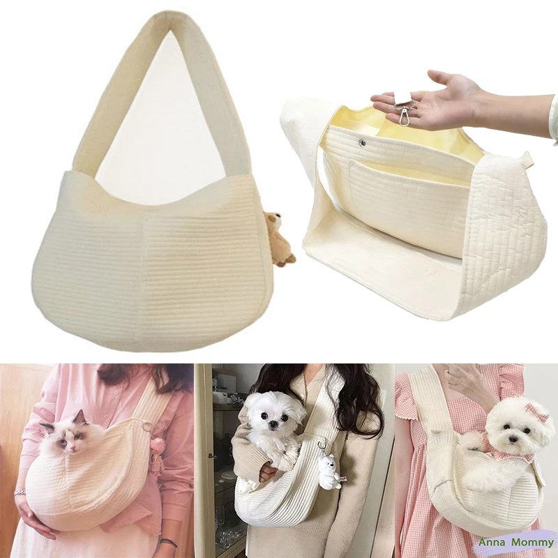 

Outdoor Pet Carrier Bag Cat Dog Harness Travel Handbag Canvas Single Shoulder Cat Bag Sling Comfortable Tote Bag Breathable