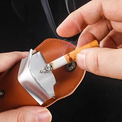 1pc, Ashtrays, Pocket Ashtray, Pouch Leather Premium Portable Ashtray, Outdoor Butt Disposal Bag, Cool Travel Ashtray