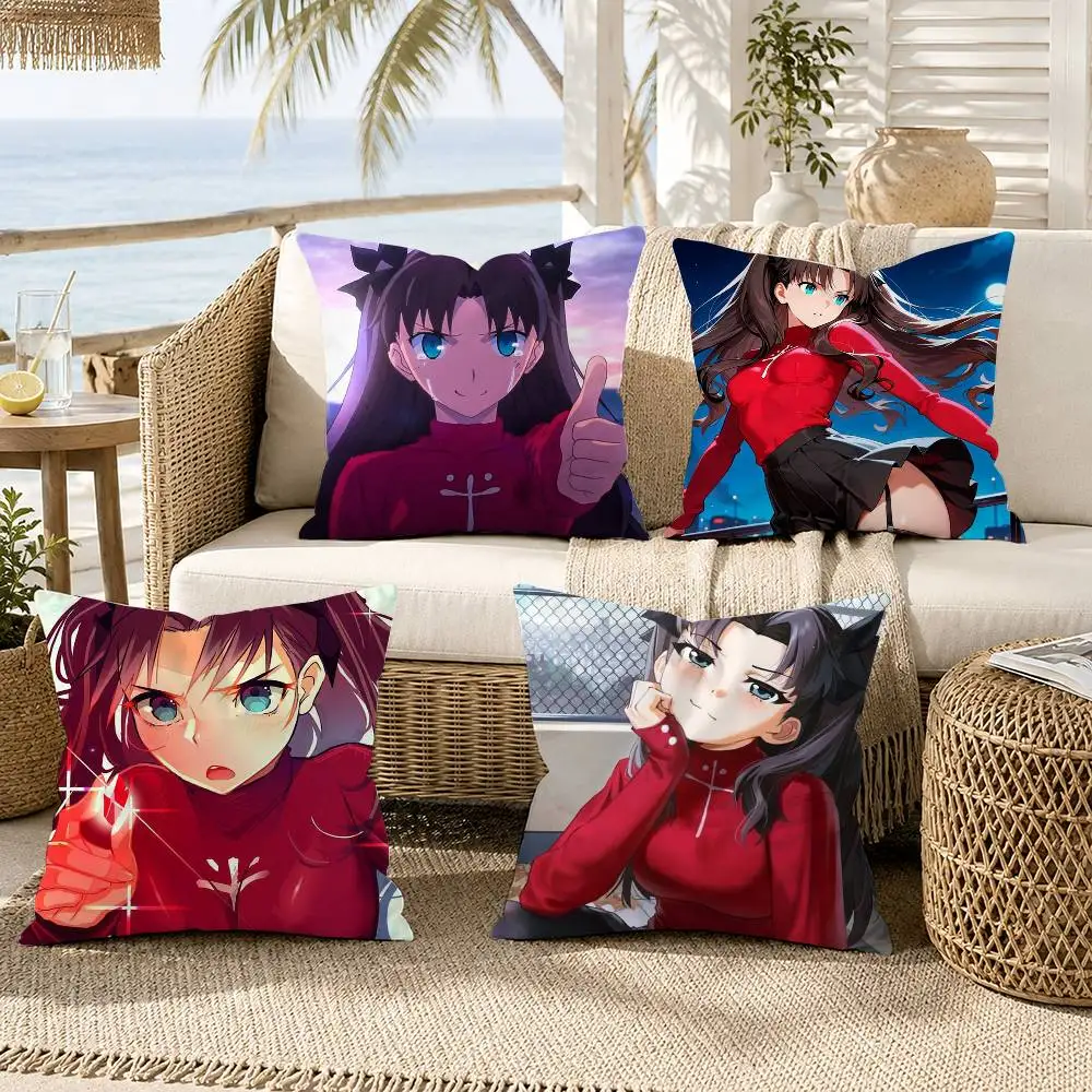 

Tohsaka Rin Anime Girl Fate Stay Night Pillow Case for Sofa Living Room Home office Decor Protective Cover