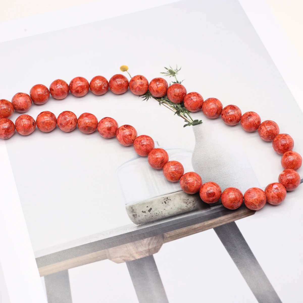 تقليد المرجان الخرز جولة عزل الخرز 10-14 مللي متر لصنع المجوهرات عقد دي اي واي سوار أقراط الإكسسوار #4