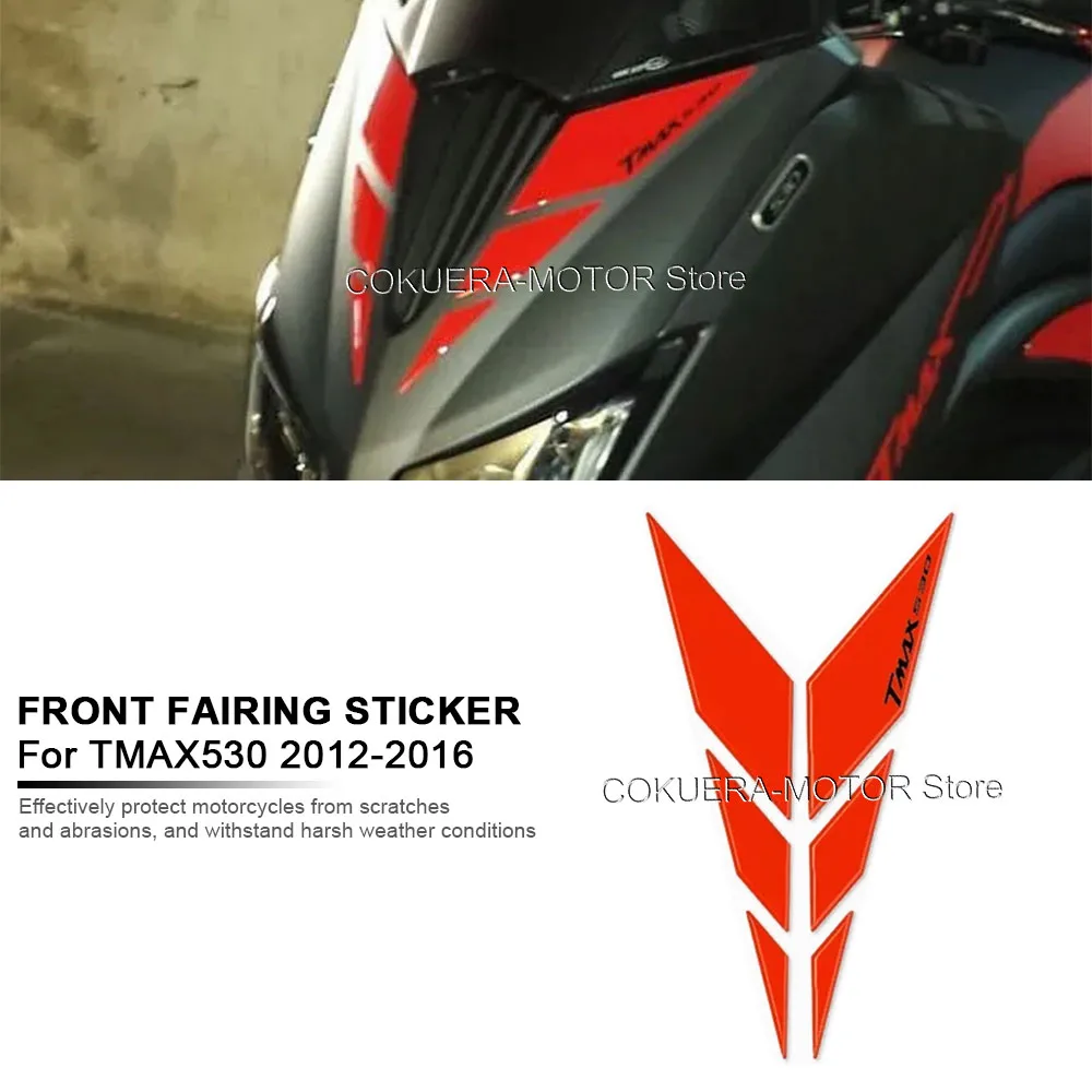 

Motorcycle 3D Epoxy Resin Sticker Anti Slip Scratch Sticker Front Decorative Strip Sticker For Yamaha T max 530 2012-2016