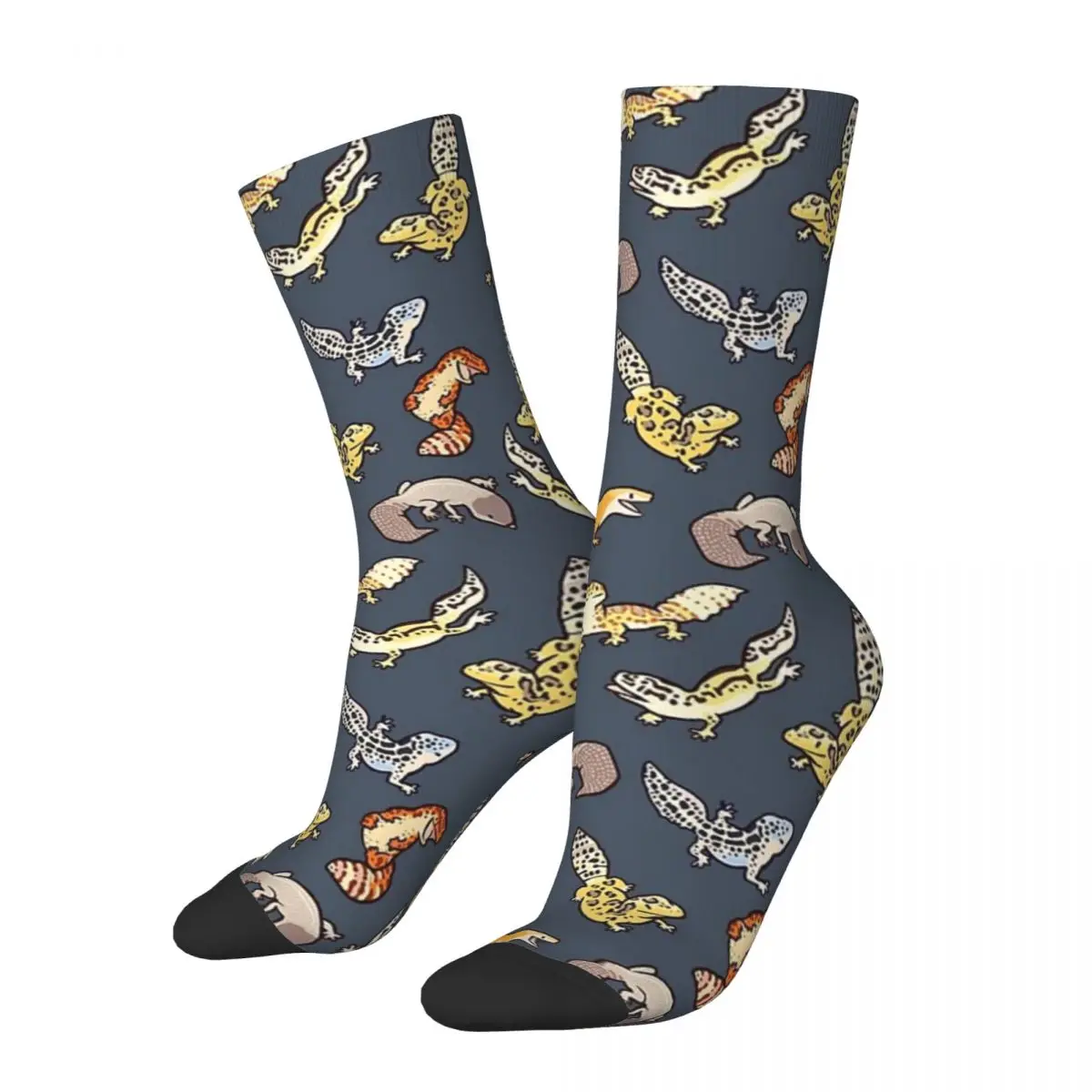 Chub Geckos In Dark Grey Socks Harajuku Super Soft Stockings All Season Long Socks Accessories for Man's Woman's Gifts