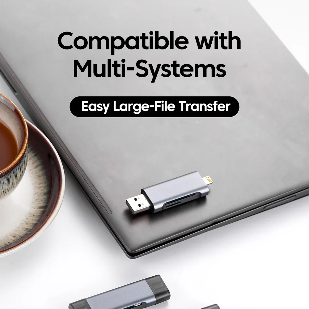 4in1 Multifunction USB TYPEC Lighting Card Reader External Storage Black Stretch for Memory Stick USB 2.0 Mini SD TF Card Reader