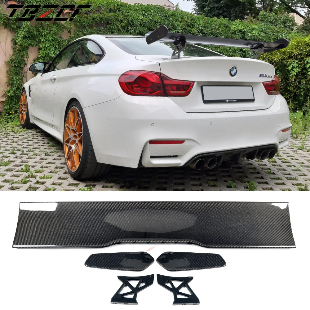 For BMW M3 M4 F22 F80 F82 F83 2021-2023 GTS Style Real Carbon Fiber Car Rear Wing Trunk Lip Spoiler