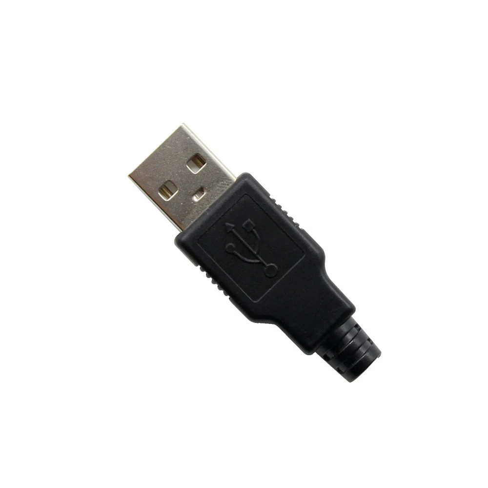 10pcs USB 2.0 4Pin ประเภท A ชายหญิงปลั๊กพลาสติกสีดําฝาครอบ USB 4 พินซ็อกเก็ตอะแดปเตอร์ DIY ชุด