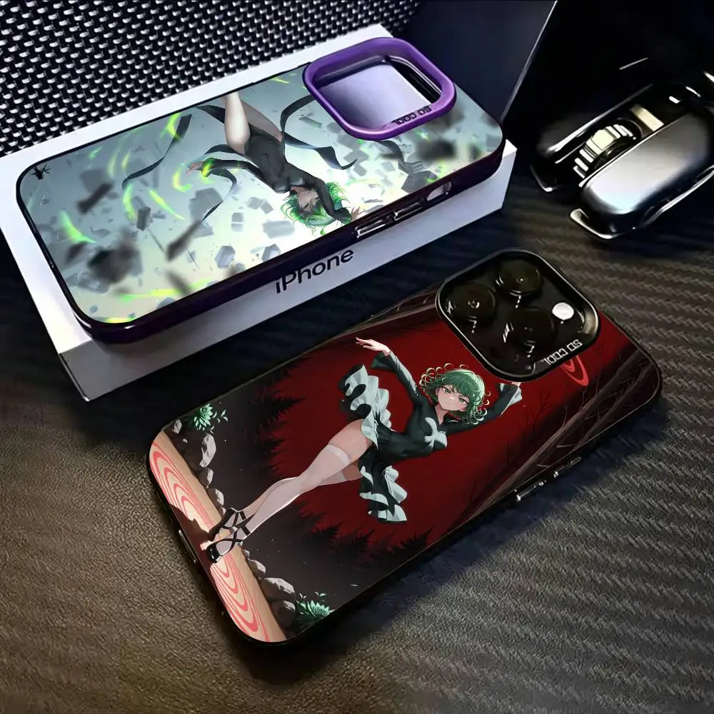 

O-One Punch Man Tatsumaki Phone Case For iPhone 17,16,15,14,13,12,11 Plus,Pro Max,XS,Colorful Silver Black Cover