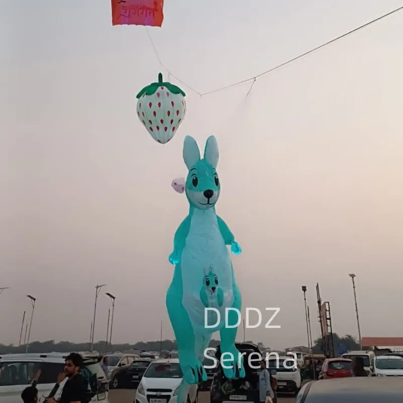 DDDZ 6m LED kangourou nuit cerf-volant 40D Ripstop Nylon tissu ligne blanchisserie spectacle cerf-volant pendentif grand doux gonflable cerf-volant bon vol