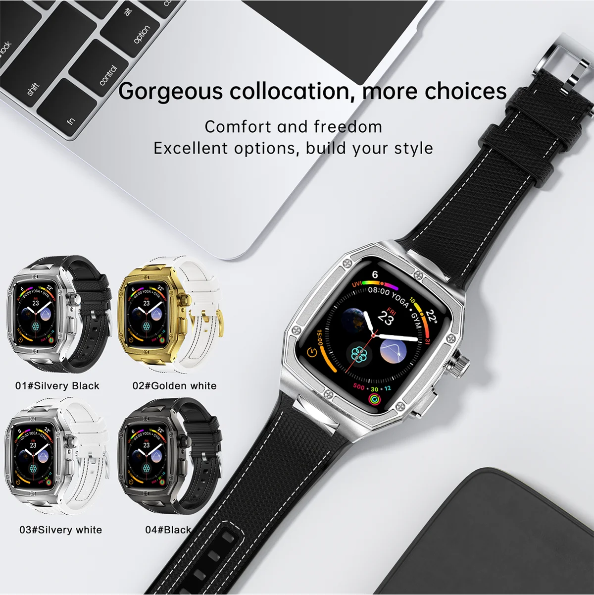 

The Latest Fit For Apple Watch Series 10 Series 11 Stainless Steel Case And Rubber Band 46mm Protective Shell For Iwatch S10 S11